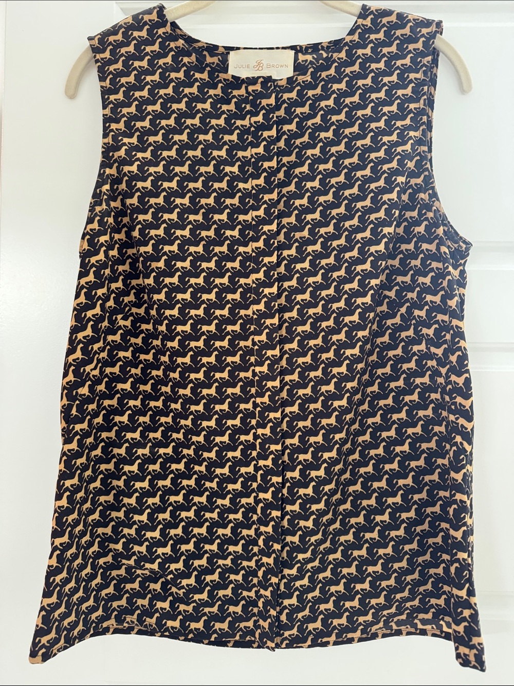 Brown and black sleeveless top